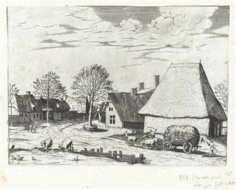 JACOB DE GHEYN II (after Bruegel) River Landscape with a Castle